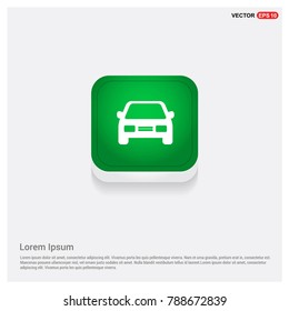 Car icon Green Web Button
