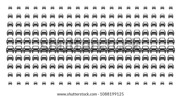 Car icon halftone pattern, designed for\
backgrounds, covers, templates and abstract compositions. Vector\
car pictograms organized into halftone\
grid.