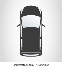 Car icon. Hatchback top view. Vector illustration.