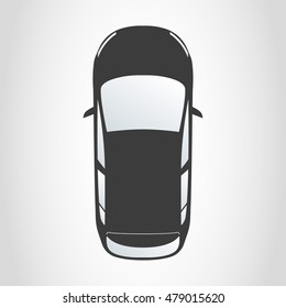 Car Icon. Hatchback Top View. Vector Illustration.