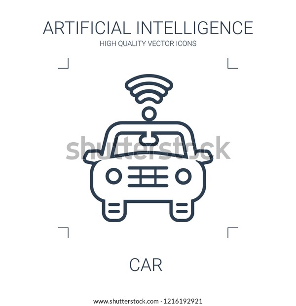 car icon. high quality line car\
icon on white background. from artificial intelligence collection\
flat trendy vector car symbol. use for web and\
mobile