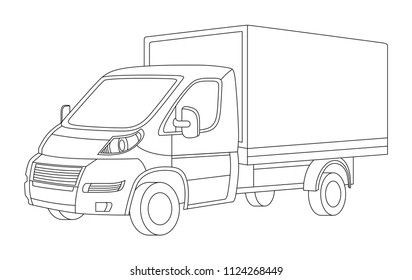 Car icon and illustration, Delivery auto, Transportation concept