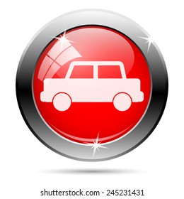Car icon. Internet button on white background. 