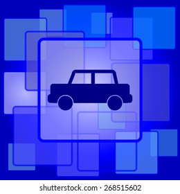 Car icon. Internet button on abstract background. 