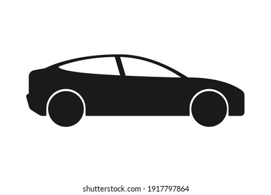 Coche. Icono de coche, aislado. Icono del vector del coche negro. Automóvil. Ilustración del vector
