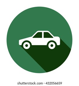 car  icon,  isolated. Flat  design.