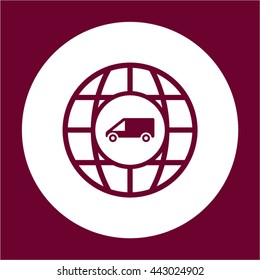 car  icon,  isolated. Flat  design.