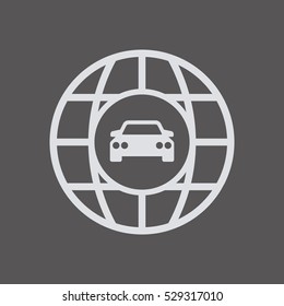 Car  icon,  isolated. Flat  design.