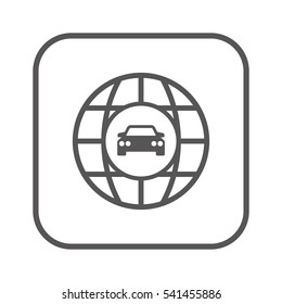 Car  icon,  isolated. Flat  design.