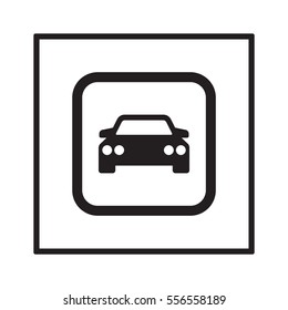 Car  icon,  isolated. Flat  design.