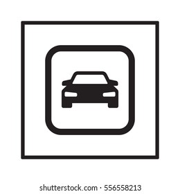 Car  icon,  isolated. Flat  design.