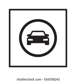 Car  icon,  isolated. Flat  design.