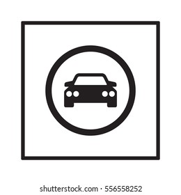 Car  icon,  isolated. Flat  design.