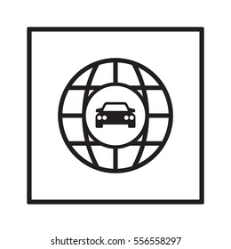 Car  icon,  isolated. Flat  design.