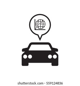 Car  icon,  isolated. Flat  design.