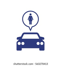 Car  icon,  isolated. Flat  design.