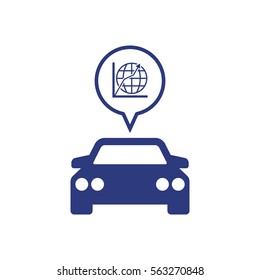 Car  icon,  isolated. Flat  design.