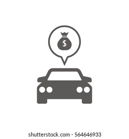 Car  icon,  isolated. Flat  design.