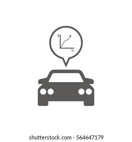 Car  icon,  isolated. Flat  design.