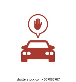 Car  icon,  isolated. Flat  design.