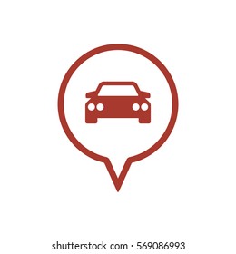 Car  icon,  isolated. Flat  design.
