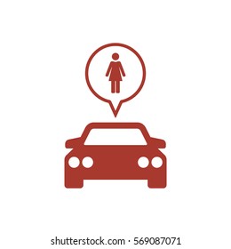 Car  icon,  isolated. Flat  design.