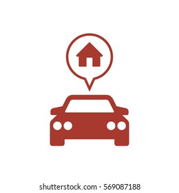 Car  icon,  isolated. Flat  design.