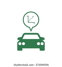 Car  icon,  isolated. Flat  design.