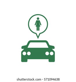 Car  icon,  isolated. Flat  design.