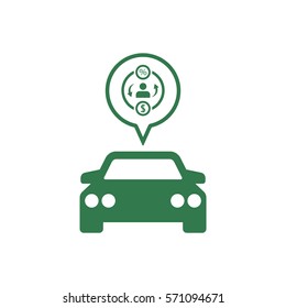 Car  icon,  isolated. Flat  design.