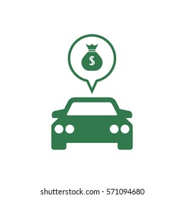 Car  icon,  isolated. Flat  design.