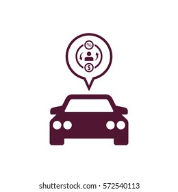 Car  icon,  isolated. Flat  design.