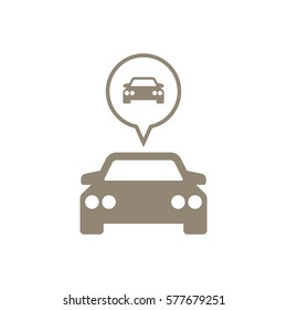 Car  icon,  isolated. Flat  design.