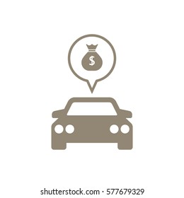 Car  icon,  isolated. Flat  design.
