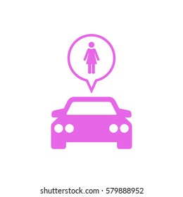 Car  icon,  isolated. Flat  design.