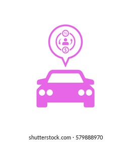 Car  icon,  isolated. Flat  design.