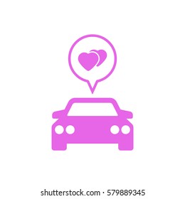 Car  icon,  isolated. Flat  design.