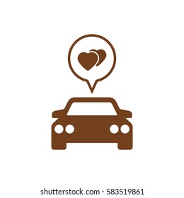 Car  icon,  isolated. Flat  design.