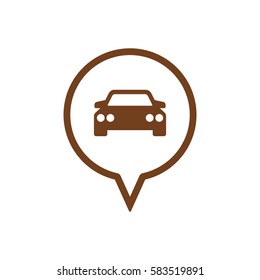 Car  icon,  isolated. Flat  design.