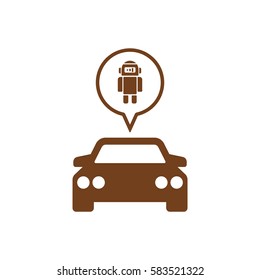 Car  icon,  isolated. Flat  design.