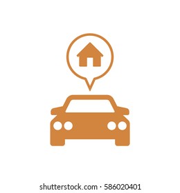 Car  icon,  isolated. Flat  design.