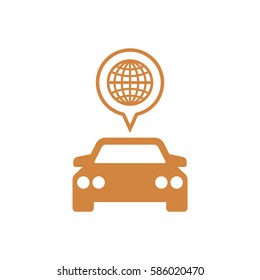Car  icon,  isolated. Flat  design.