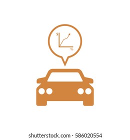 Car  icon,  isolated. Flat  design.