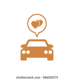 Car  icon,  isolated. Flat  design.