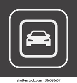 Car  icon,  isolated. Flat  design.