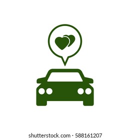 Car  icon,  isolated. Flat  design.