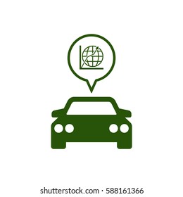 Car  icon,  isolated. Flat  design.