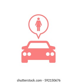 Car  icon,  isolated. Flat  design.