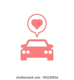 Car  icon,  isolated. Flat  design.