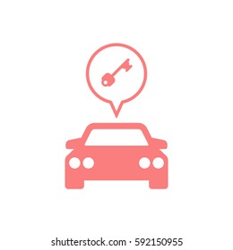 Car  icon,  isolated. Flat  design.